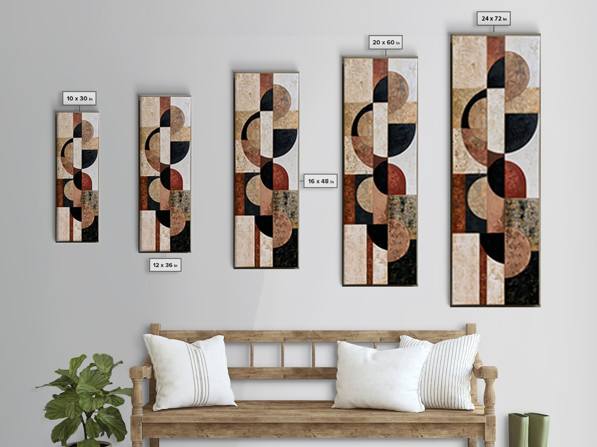 Abstract Shapes Layered Canvas Print, Eclectic Art, Original Art, Living Room Decor, Abstract Art, Eclectic, Gallery Decor, ECL-1x3-16
