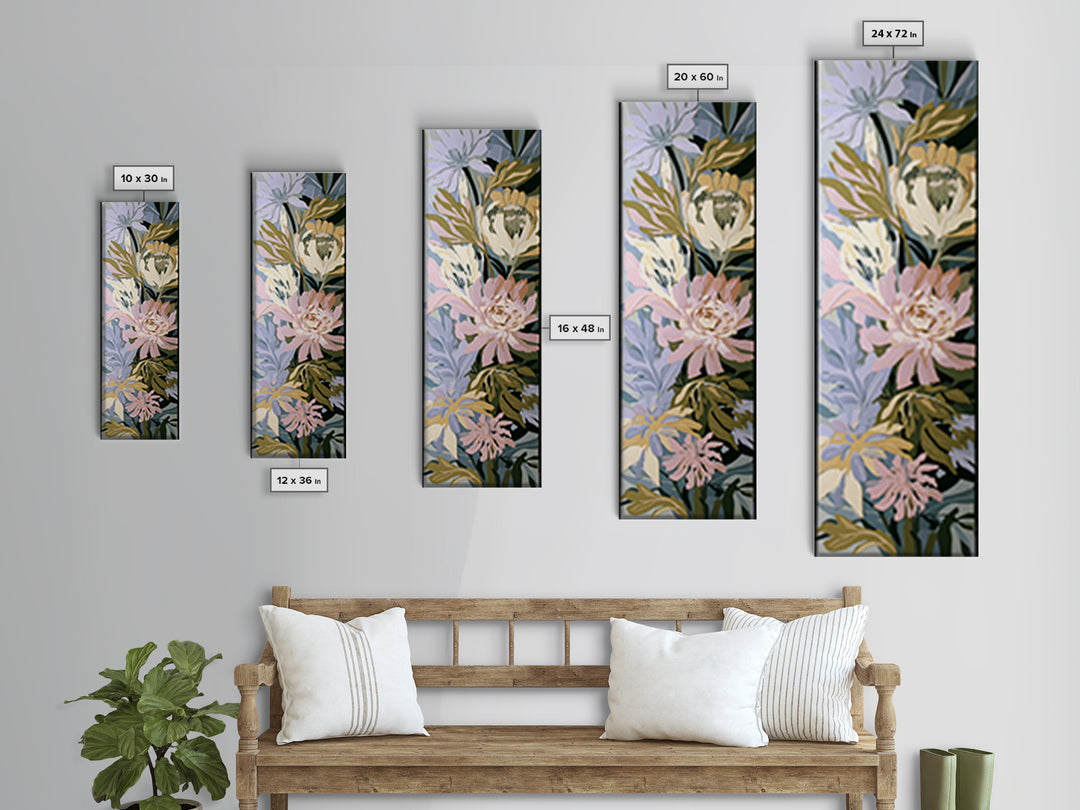 Matisse Inspired Cutouts with Botanical Details Canvas Print, Eclectic Art, Wall Art, Living Room Decor, Oil Painting, Eclectic, ECL-1x3-18