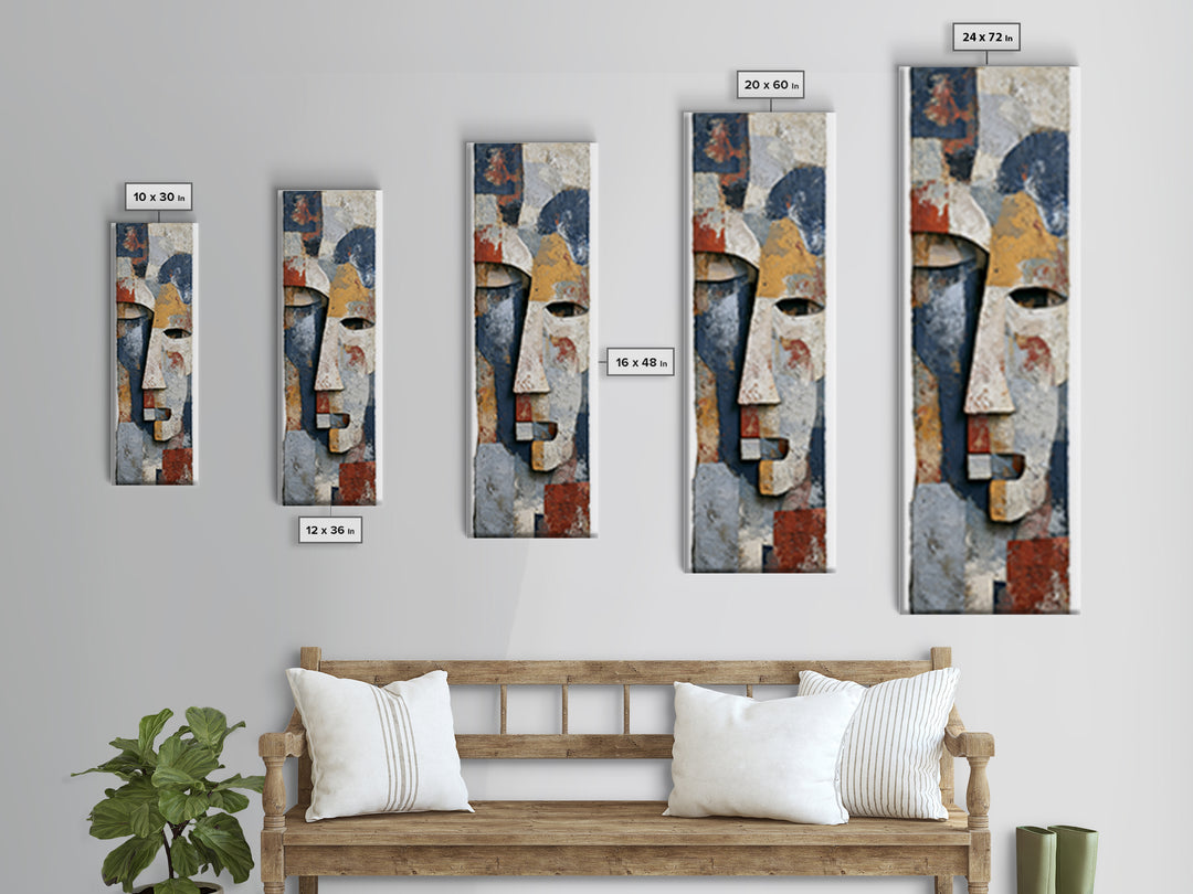 Abstract Mask with Playful Textures Canvas Print, Eclectic Art, Printable Art, Living Room Decor, Abstract Art, Eclectic, ECL-1x3-32