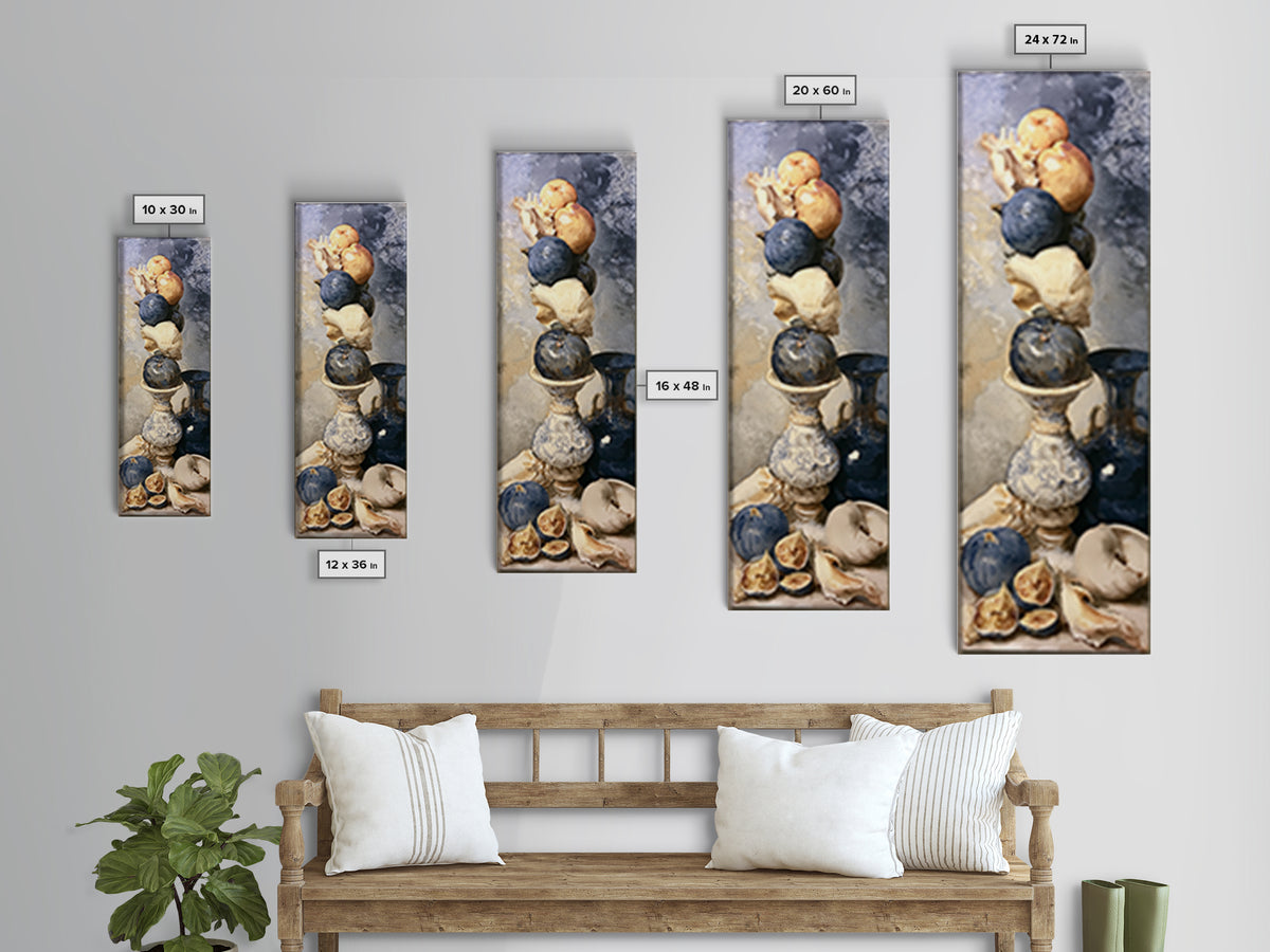 Bold Maximalist Still Life Framed Canvas Print, Eclectic Art, Oil Painting, Living Room Decor, Eclectic, Dopamine Decor, ECL-1x3-87