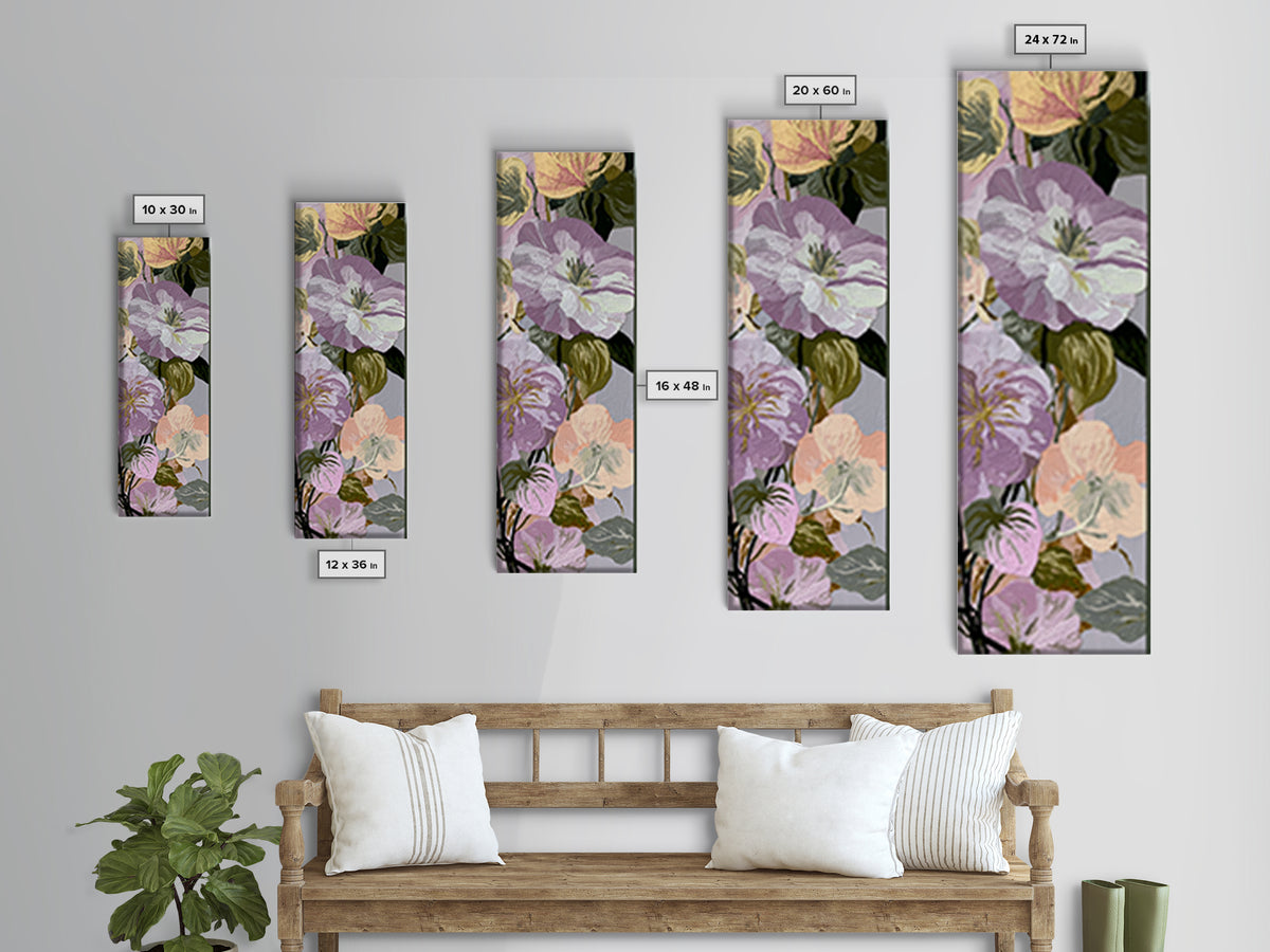 Matisse Inspired Cutouts with Botanical Details Canvas Print, Eclectic Art, Living Room Decor, Watercolor Art, Eclectic, ECL-1x3-90