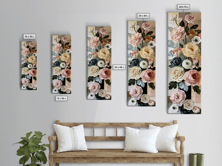 Retro Futurist Vase of Flowers Canvas Print, Eclectic Art, Living Room Decor, Watercolor Art, Eclectic, Abstract Art, ECL-1x3-94