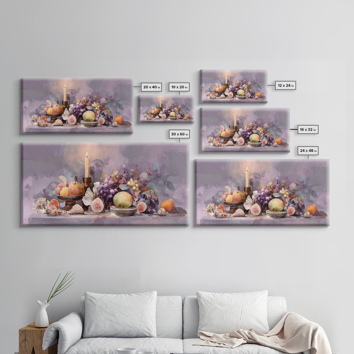 Unexpected Lobster and Lemons Still Life Framed Canvas Print, Eclectic Art, Living Room Decor, Watercolor Art, Eclectic, ECL-2x1-14
