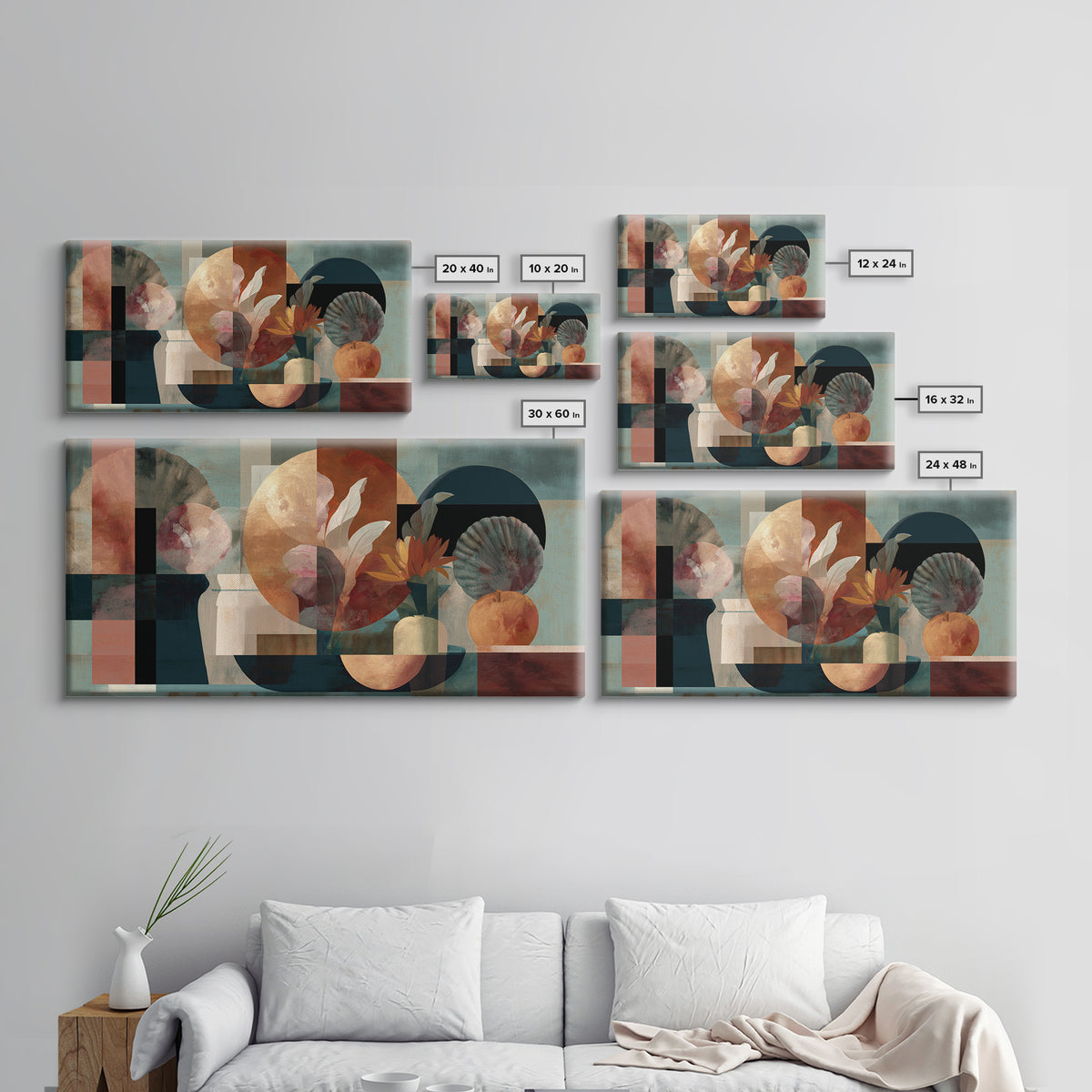 Matisse Inspired Cutouts with Botanical Details Canvas Print, Eclectic Art, Art Prints, Living Room Decor, Fine Art, Eclectic, ECL-2x1-2