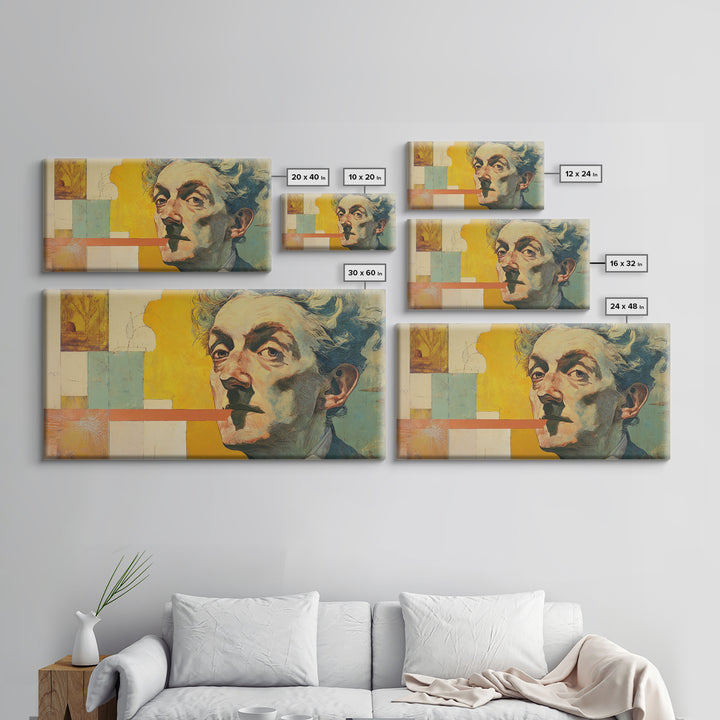 Abstract Shapes Layered Canvas Print, Eclectic Art, Digital Prints, Living Room Decor, Abstract Art, Eclectic, Original Art, ECL-2x1-48