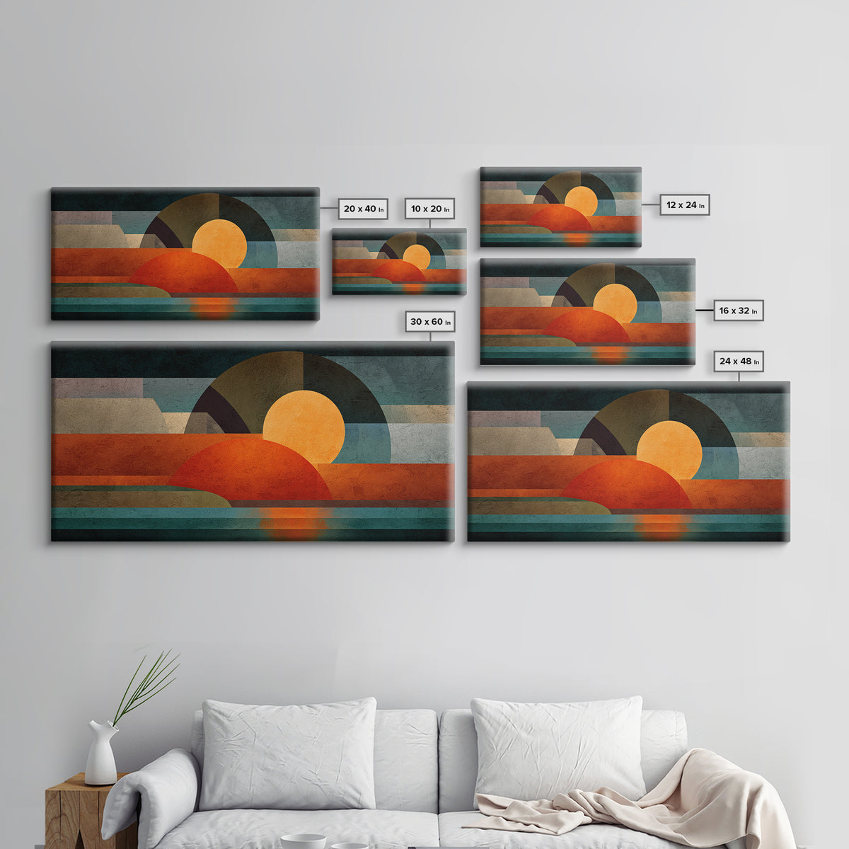 Playful Checkerboard Landscape Framed Canvas Print, Eclectic Art, Printable Art, Living Room Decor, Fine Art, Eclectic, ECL-2x1-5