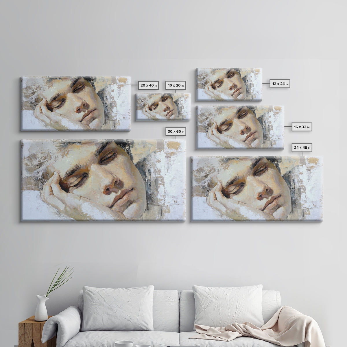 Layered Tapestry Pattern Framed Canvas Print, Eclectic Art, Digital Art, Living Room Decor, Oil Painting, Eclectic, ECL-2x1-60