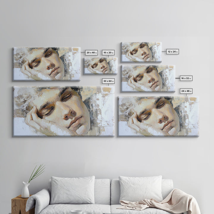 Layered Tapestry Pattern Framed Canvas Print, Eclectic Art, Digital Art, Living Room Decor, Oil Painting, Eclectic, ECL-2x1-60