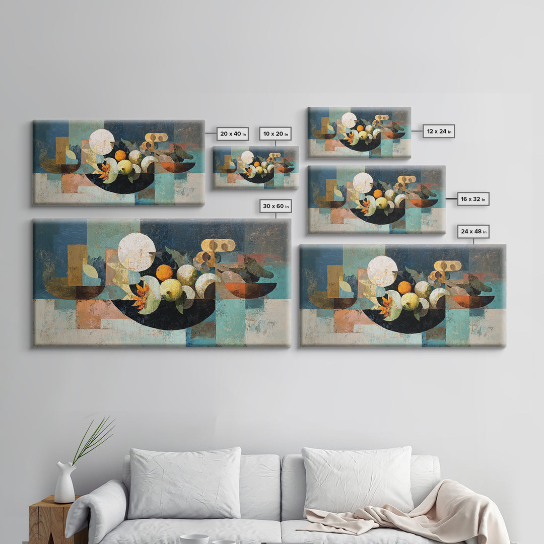 Unexpected Lobster and Lemons Still Life Canvas Print, Eclectic Art, Printable, Living Room Decor, Oil Painting, Eclectic, ECL-2x1-62