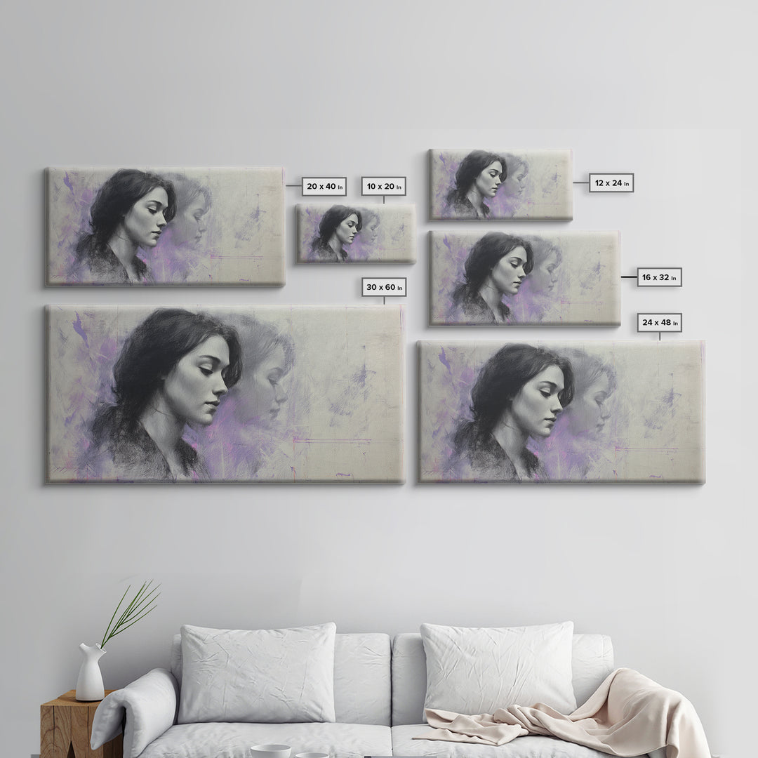 Layered Tapestry Pattern Framed Canvas Print, Eclectic Art, Portrait, Living Room Decor, Fine Art, Eclectic, Modern Decor, ECL-2x1-84