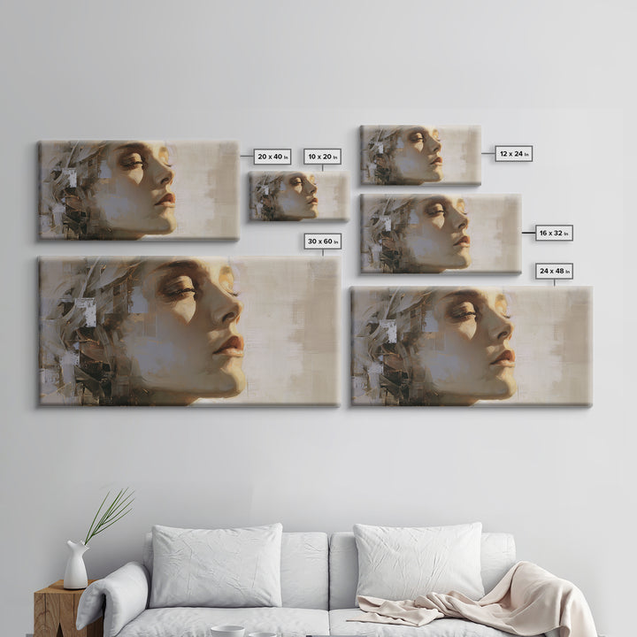 Surreal Desert with Floating Arches Framed Canvas Print, Eclectic Art, Boho, Living Room Decor, Eclectic, Unique Wall Art, ECL-2x1-90