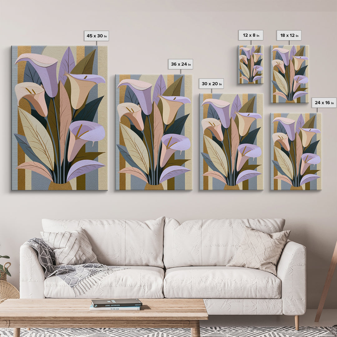 Retro Futurist Vase of Flowers Framed Canvas Print, Eclectic Art, Printables, Living Room Decor, Eclectic, Boho Wall Art, ECL-2x3-18