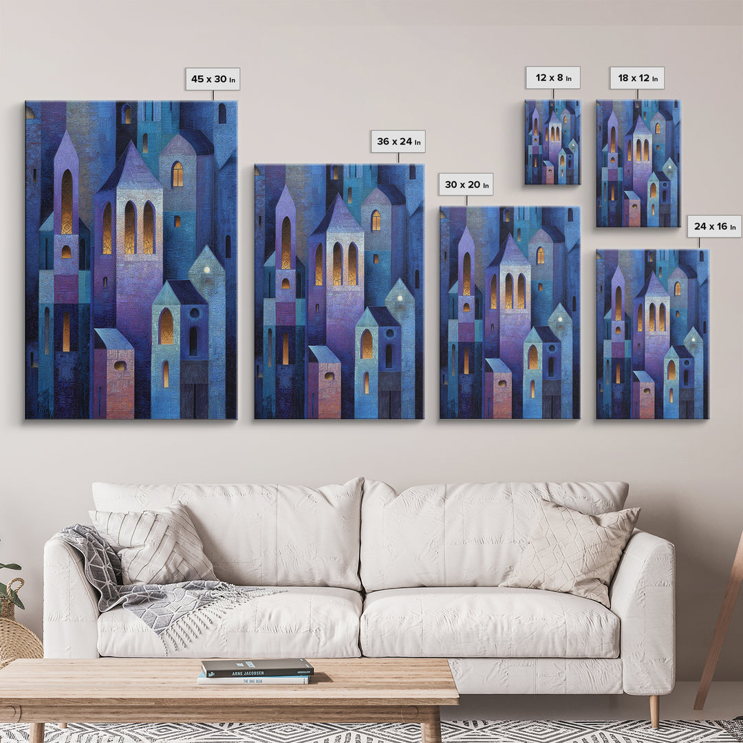 Bohemian Patchwork Landscape Framed Canvas Print, Eclectic Art, Boho, Living Room Decor, Fine Art, Eclectic, Unique Wall Art, ECL-2x3-56