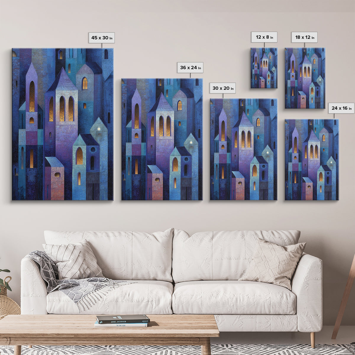 Bohemian Patchwork Landscape Framed Canvas Print, Eclectic Art, Boho, Living Room Decor, Fine Art, Eclectic, Unique Wall Art, ECL-2x3-56