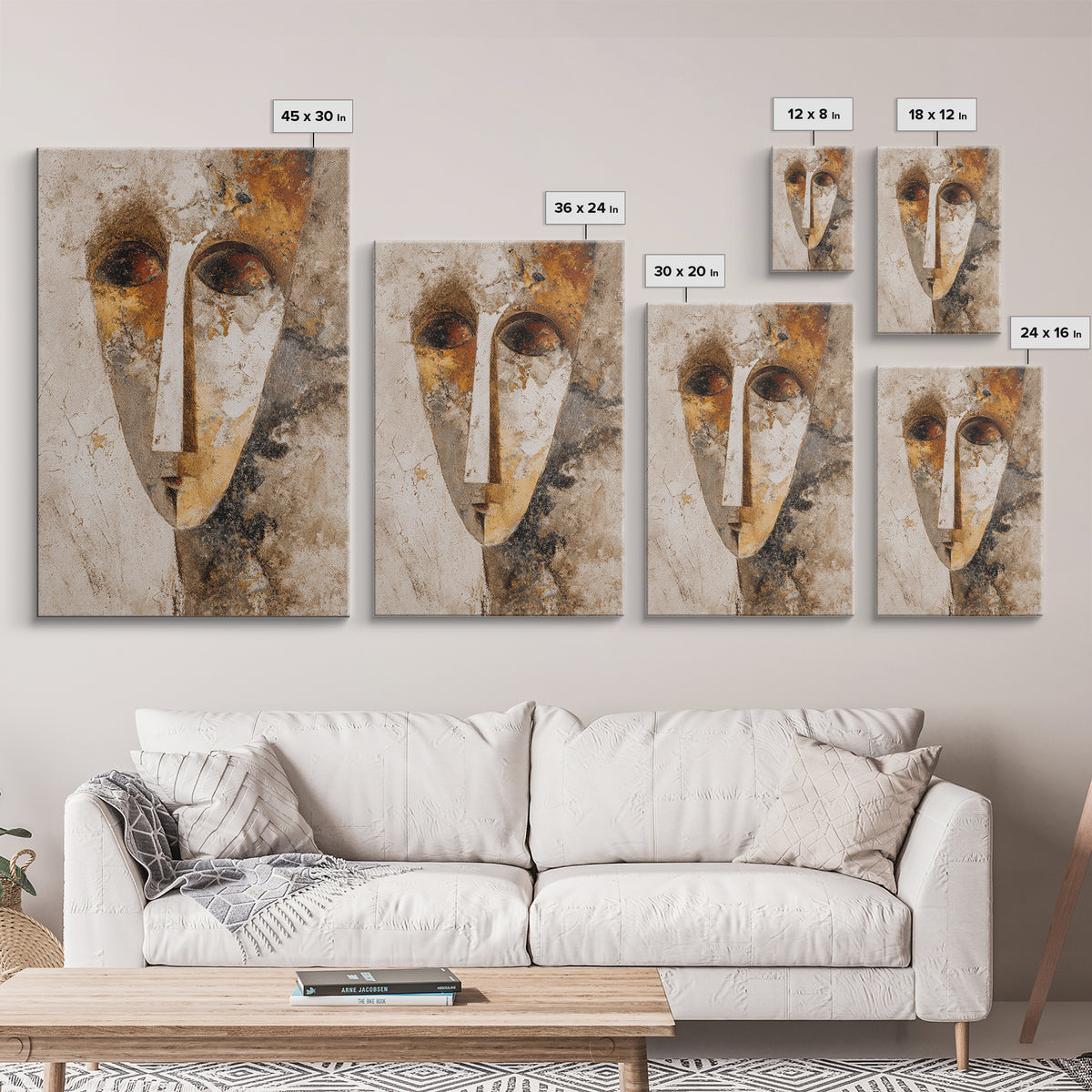 Surreal Portrait with Mismatched Patterned Clothing Canvas Print, Eclectic Art, Printable Art, Living Room Decor, Eclectic, ECL-2x3-58
