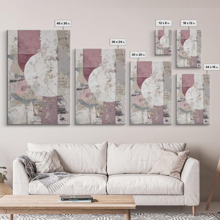 Abstract Shapes Layered Framed Canvas Print, Eclectic Art, Unique Wall Art, Living Room Decor, Abstract Art, Eclectic, ECL-2x3-60