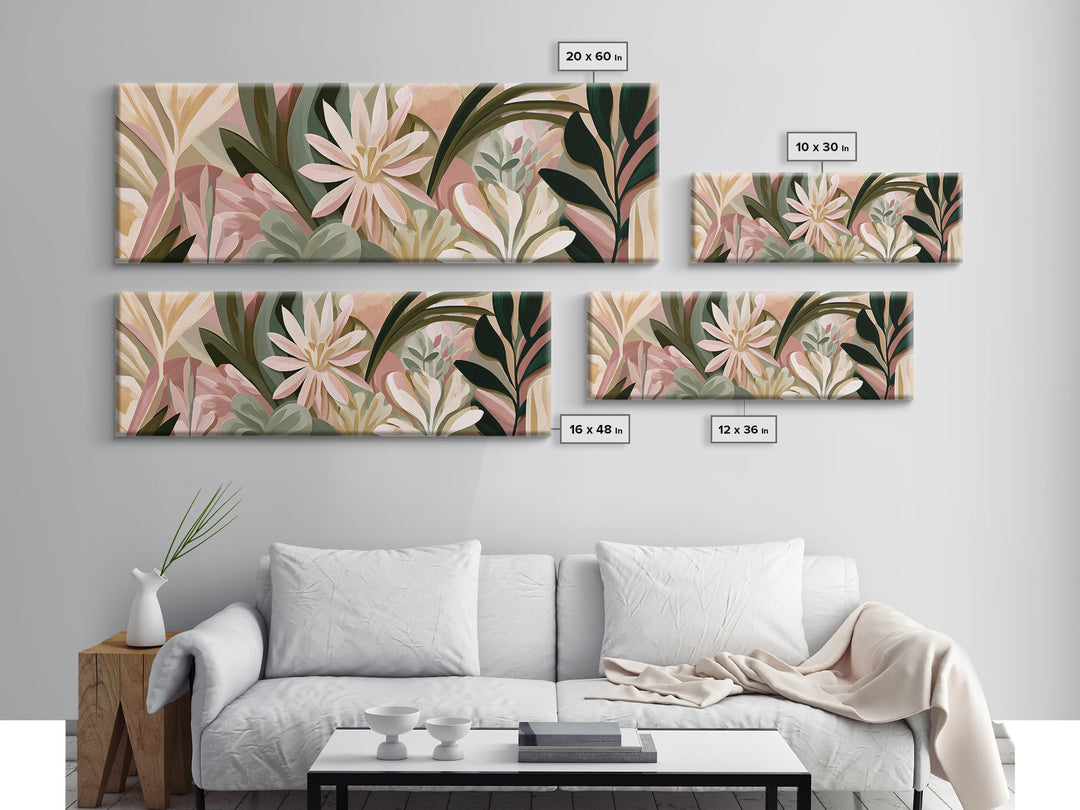 Matisse Inspired Cutouts with Botanical Details Canvas Print, Eclectic Art, Art Prints, Living Room Decor, Fine Art, Eclectic, ECL-3x1-22