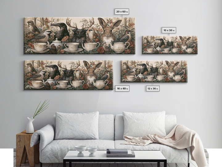 Odd Dream Garden Framed Canvas Print, Eclectic Art, Wall Art, Living Room Decor, Watercolor Art, Eclectic, Printables, ECL-3x1-57