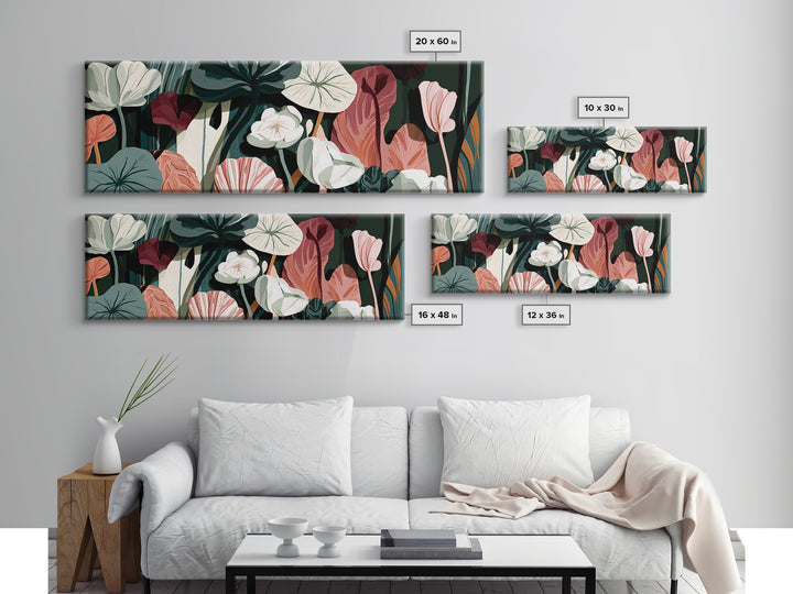 Matisse Inspired Cutouts with Botanical Details Canvas Print, Eclectic Art, Living Room Decor, Watercolor Art, Eclectic, ECL-3x1-70
