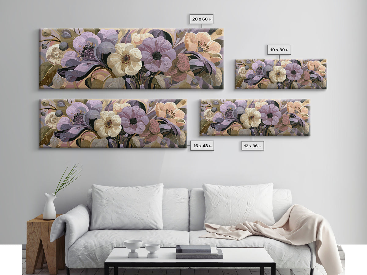 Retro Futurist Vase of Flowers Framed Canvas Print, Eclectic Art, Gallery Decor, Living Room Decor, Fine Art, Eclectic, ECL-3x1-74