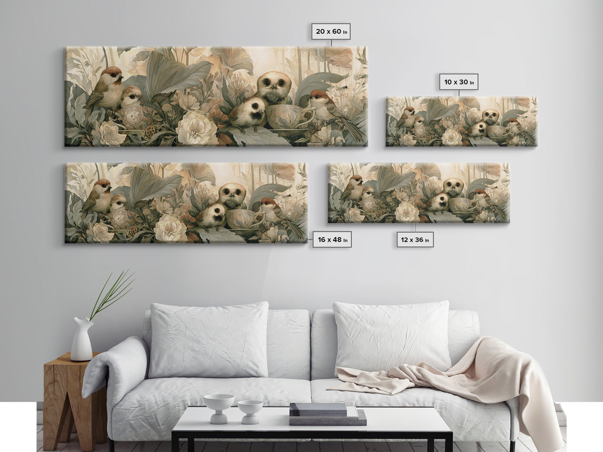 Odd Dream Garden Framed Canvas Print, Eclectic Art, Wall Art, Living Room Decor, Watercolor Art, Eclectic, Printables, ECL-3x1-81