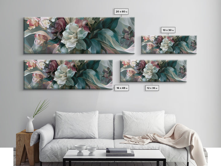 Retro Futurist Vase of Flowers Canvas Print, Eclectic Art, Luxury Decor, Living Room Decor, Oil Painting, Eclectic, Art Print, ECL-3x1-98