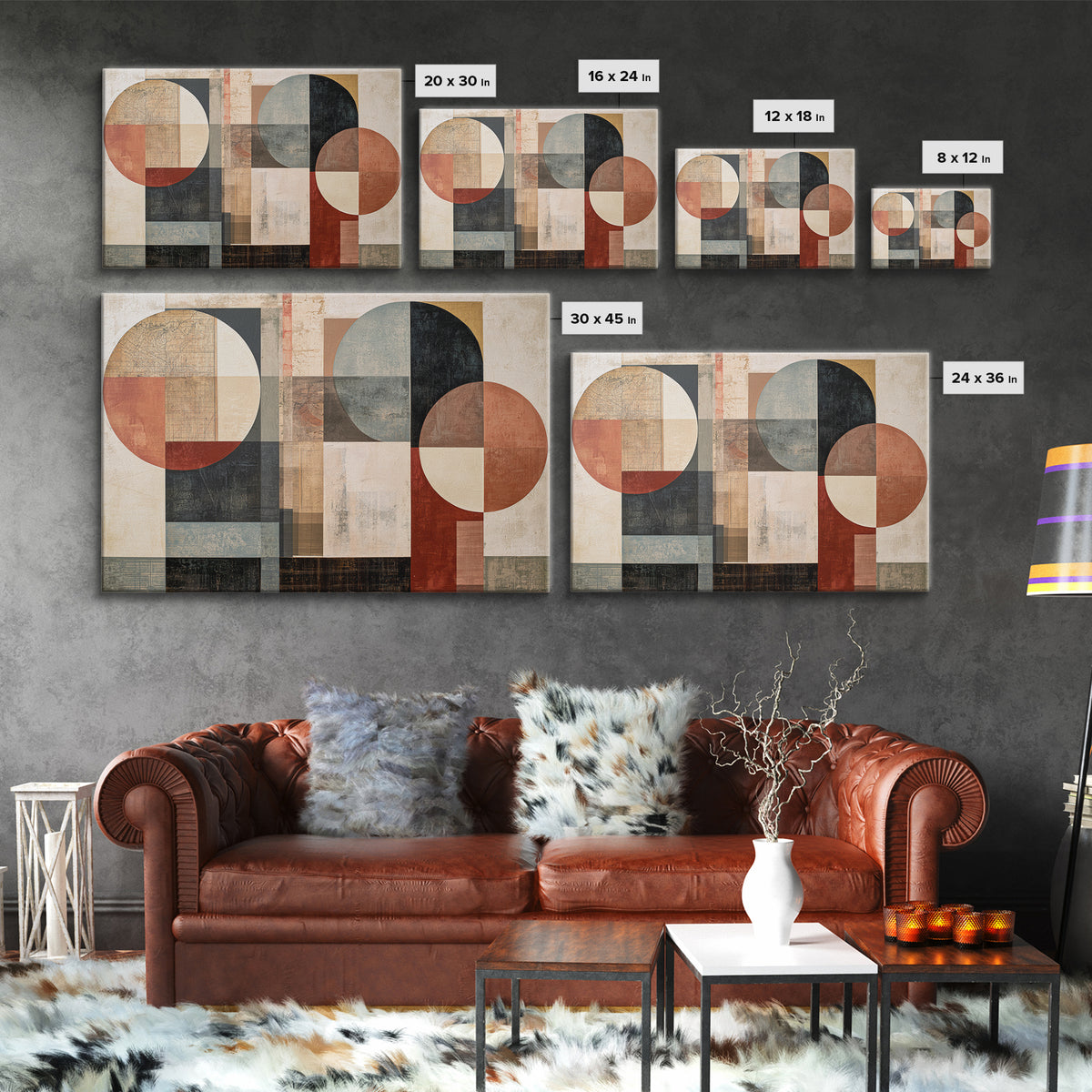 Abstract Shapes Layered Canvas Print, Eclectic Art, Room Decor, Living Room Decor, Fine Art, Eclectic, Artwork, Original Art, ECL-3x2-32