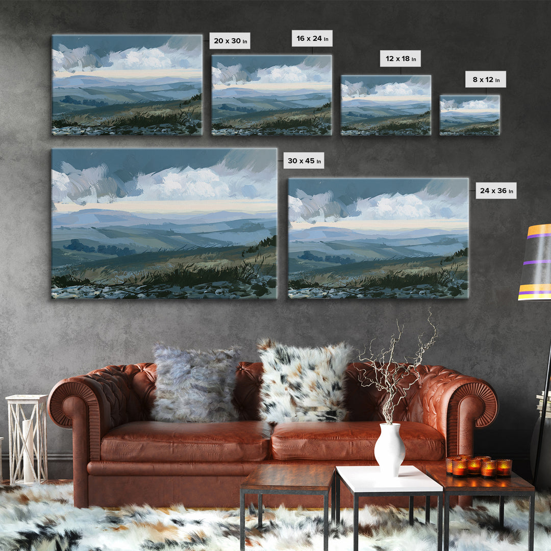 Playful Checkerboard Landscape Canvas Print, Eclectic Art, Art, Living Room Decor, Fine Art, Eclectic, Large Wall Art, ECL-3x2-37