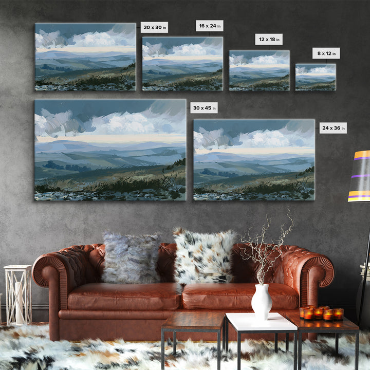 Playful Checkerboard Landscape Canvas Print, Eclectic Art, Art, Living Room Decor, Fine Art, Eclectic, Large Wall Art, ECL-3x2-37