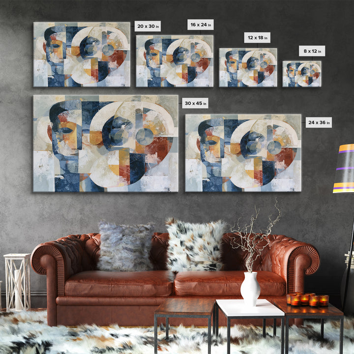 Abstract Mask with Playful Textures Canvas Print, Eclectic Art, Digital Art, Living Room Decor, Fine Art, Eclectic, ECL-3x2-48