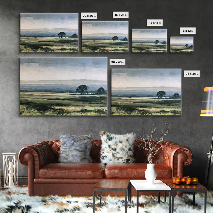 Bohemian Patchwork Landscape Canvas Print, Eclectic Art, Wall Decor, Living Room Decor, Fine Art, Eclectic, Boho, Artwork, ECL-3x2-52