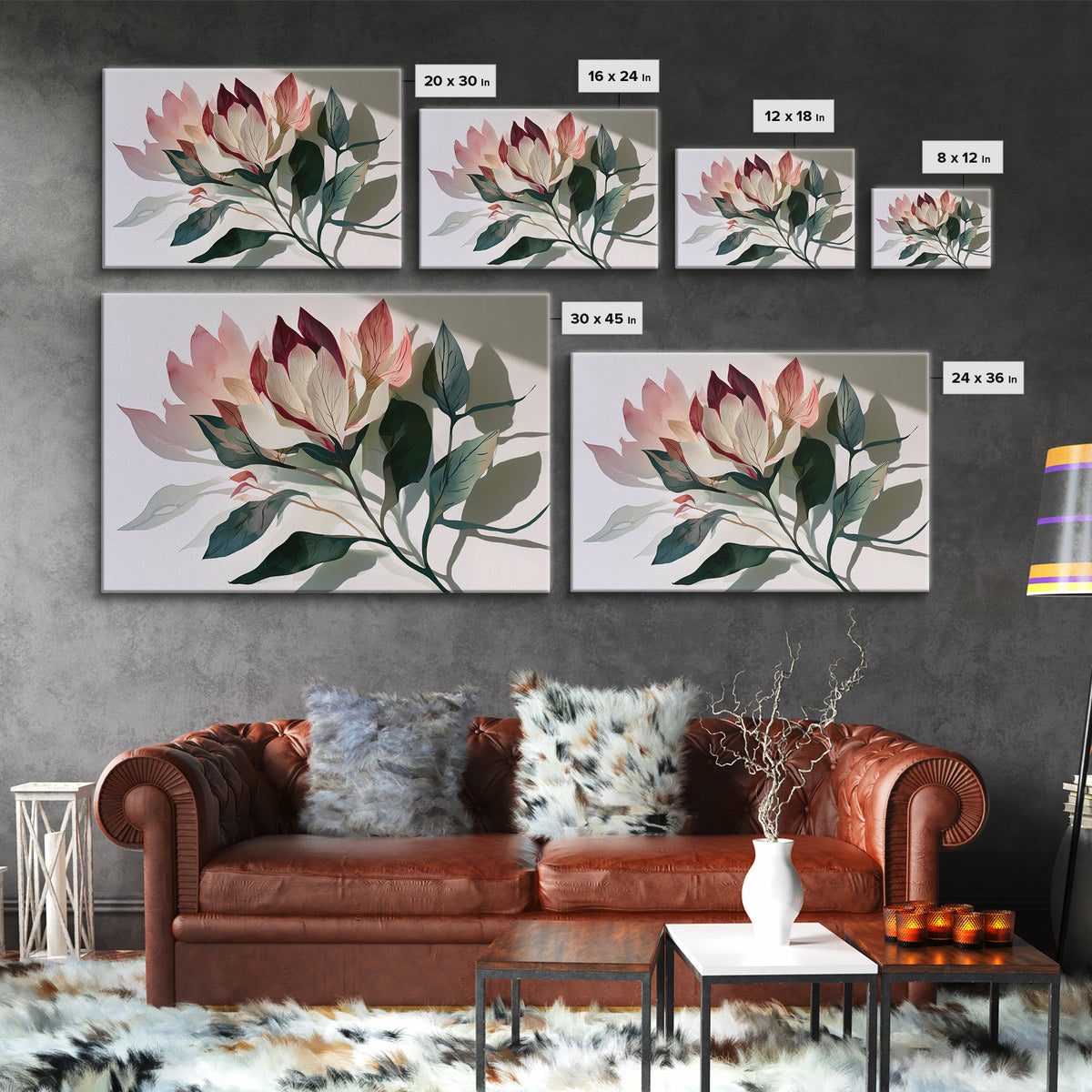 Matisse Inspired Cutouts with Botanical Details Canvas Print, Eclectic Art, Statement Artwork, Living Room Decor, Eclectic, ECL-3x2-58