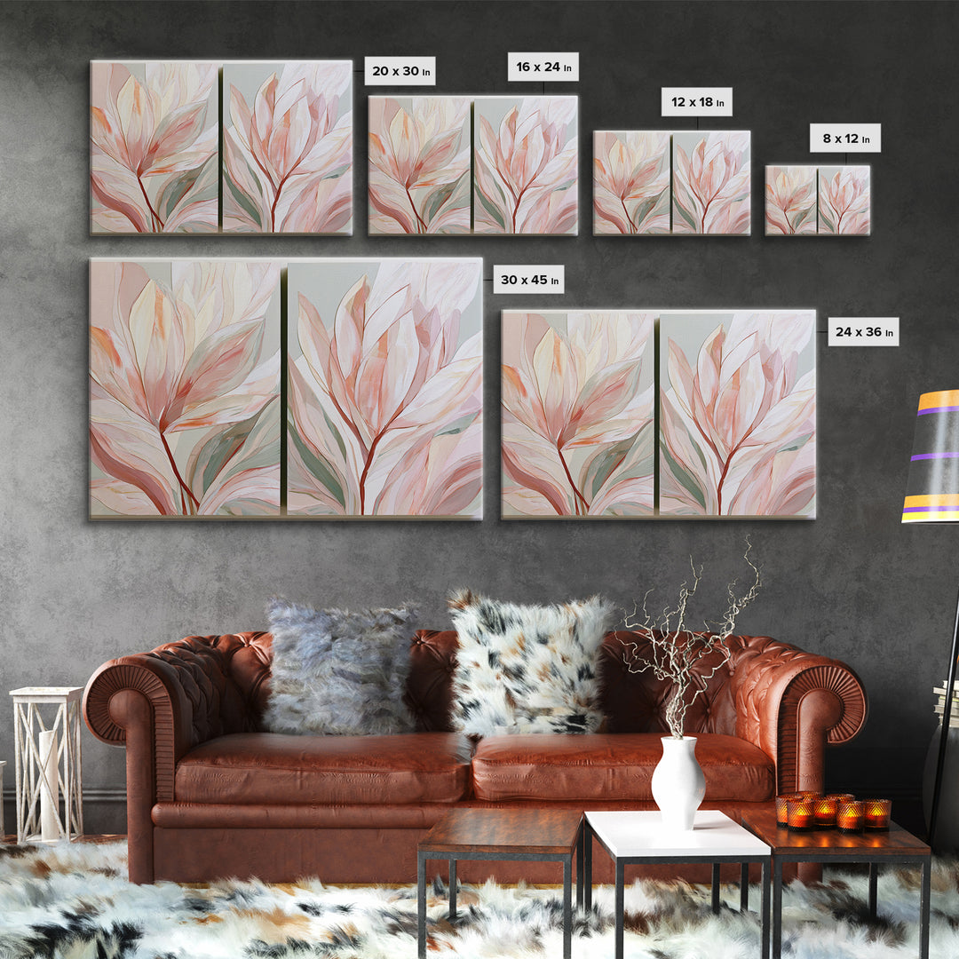 Matisse Inspired Cutouts with Botanical Details Canvas Print, Eclectic Art, Contemporary Art, Living Room Decor, Eclectic, ECL-3x2-82