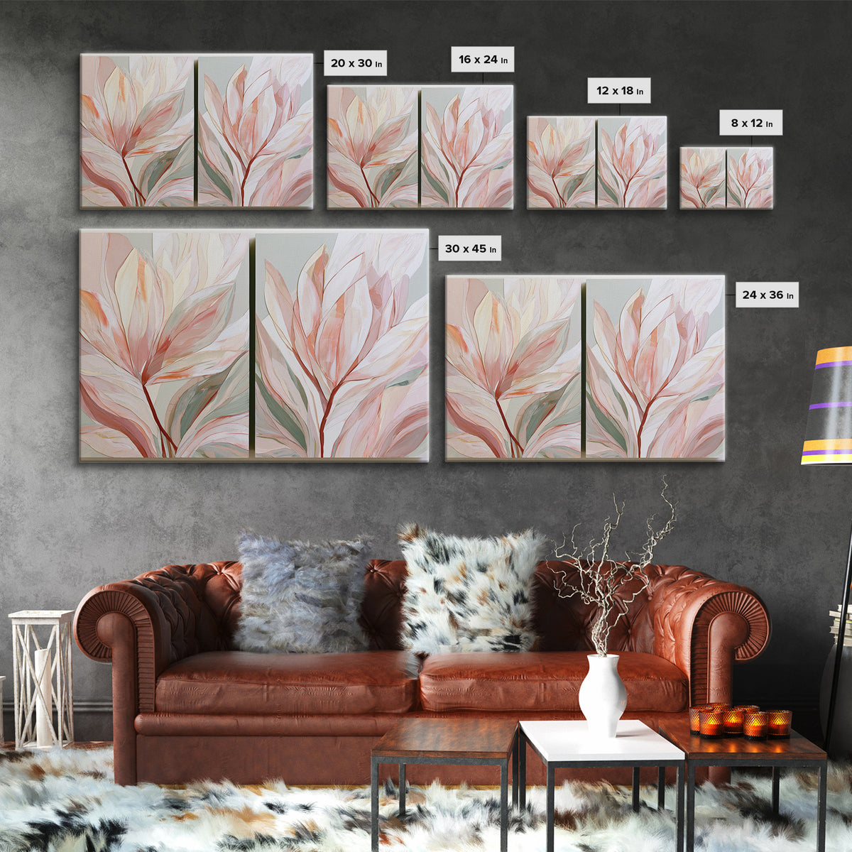 Matisse Inspired Cutouts with Botanical Details Canvas Print, Eclectic Art, Contemporary Art, Living Room Decor, Eclectic, ECL-3x2-82