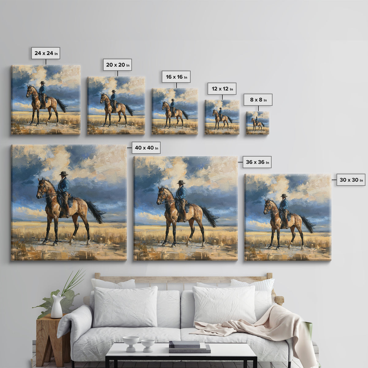 Dressage Horse in Refined Classical Pose Canvas Print, Equestrian Art, Cabin Decor, Living Room Decor, Fine Art, Equestrian, EQU-1x1-10