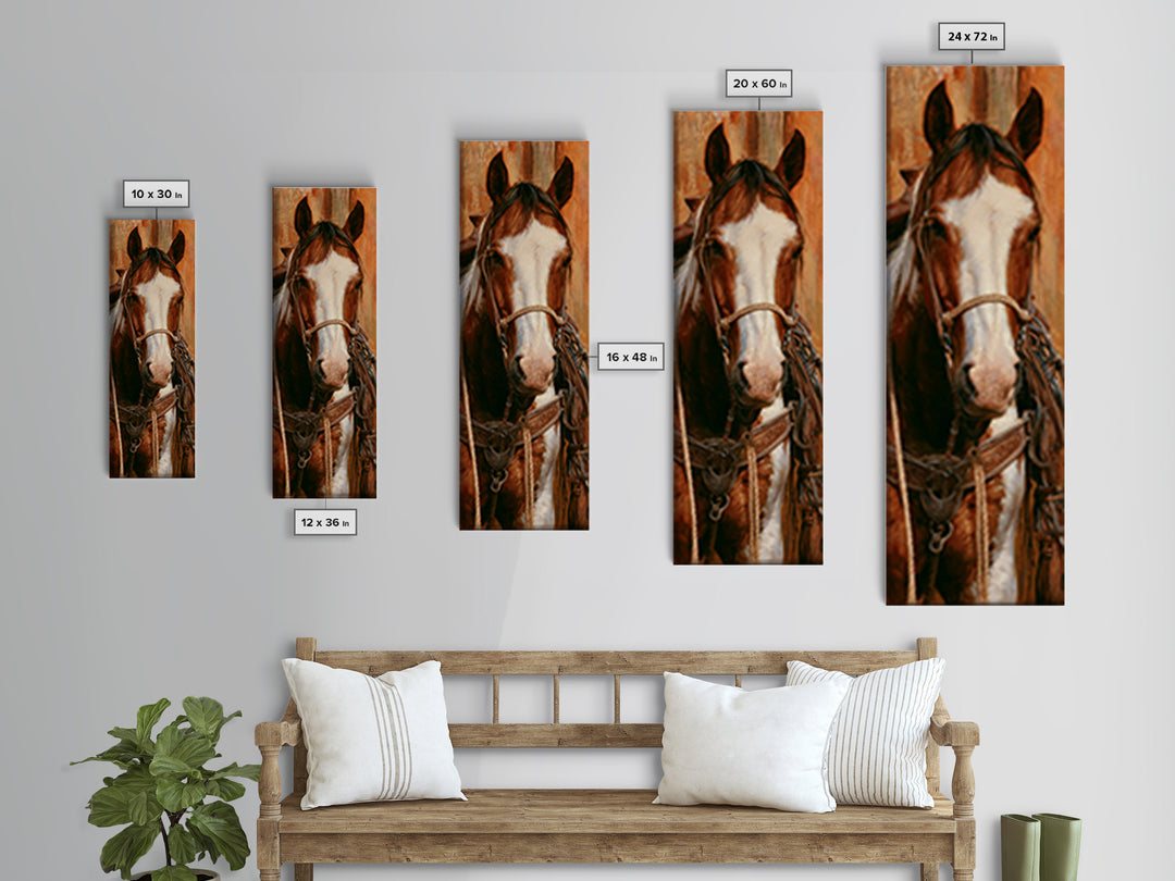Stable Tools Arranged Like Old Master Still Canvas Print, Equestrian Art, Living Room Decor, Equestrian, Farmhouse Wall Art, EQU-1x3-11