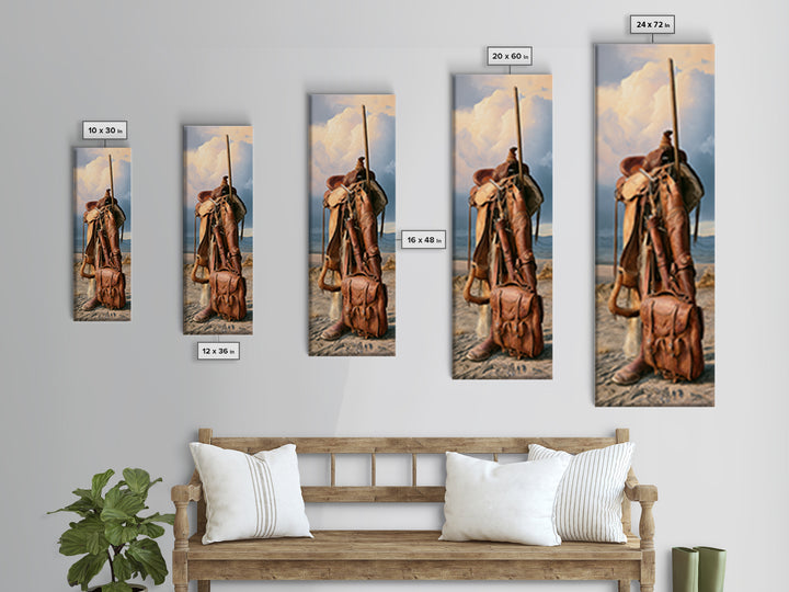 Stable Tools Arranged Like Old Master Still Canvas Print, Equestrian Art, Wall Art, Living Room Decor, Fine Art, Equestrian, EQU-1x3-35