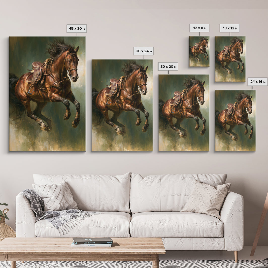 Show Jumping Horse Mid Leap Canvas Print, Equestrian Art, Gallery Decor, Living Room Decor, Fine Art, Equestrian, EQU-2x3-15