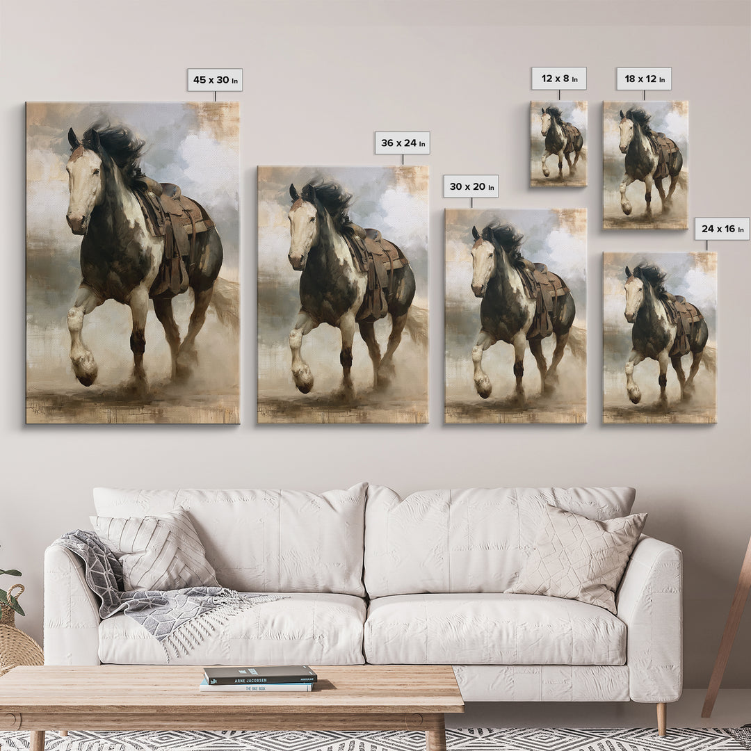 Horse Mane Flowing Like Abstract Waves Canvas Print, Equestrian Art, Fine Art Print, Living Room Decor, Abstract Art, EQU-2x3-27