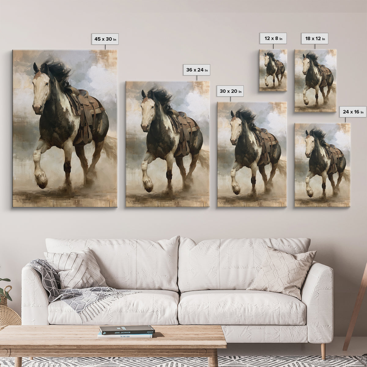 Horse Mane Flowing Like Abstract Waves Canvas Print, Equestrian Art, Fine Art Print, Living Room Decor, Abstract Art, EQU-2x3-27