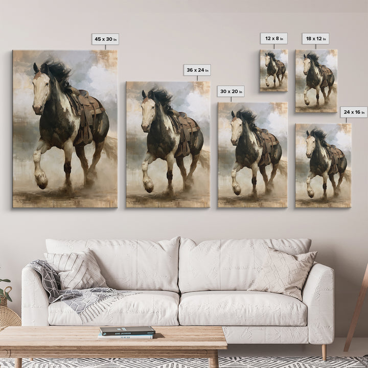 Horse Mane Flowing Like Abstract Waves Canvas Print, Equestrian Art, Fine Art Print, Living Room Decor, Abstract Art, EQU-2x3-27