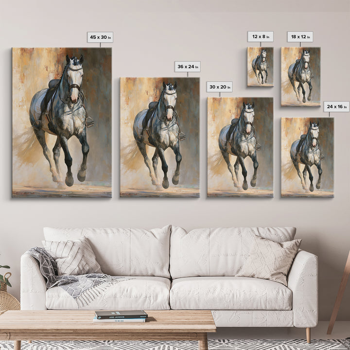 Dressage Horse in Refined Classical Pose Canvas Print, Equestrian Art, Home Decor, Living Room Decor, Oil Painting, Equestrian, EQU-2x3-66