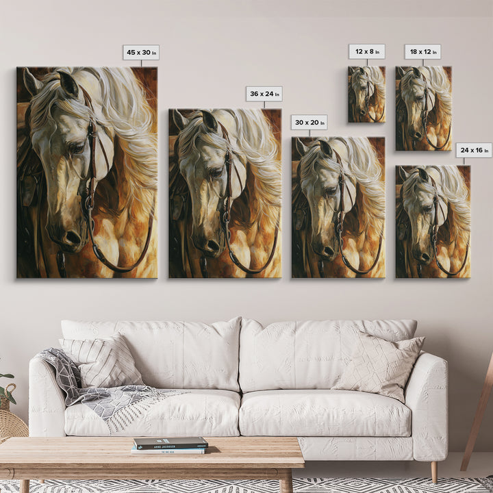 Horse Mane Flowing Like Abstract Waves Canvas Print, Equestrian Art, Living Room Decor, Abstract Art, Equestrian, EQU-2x3-99