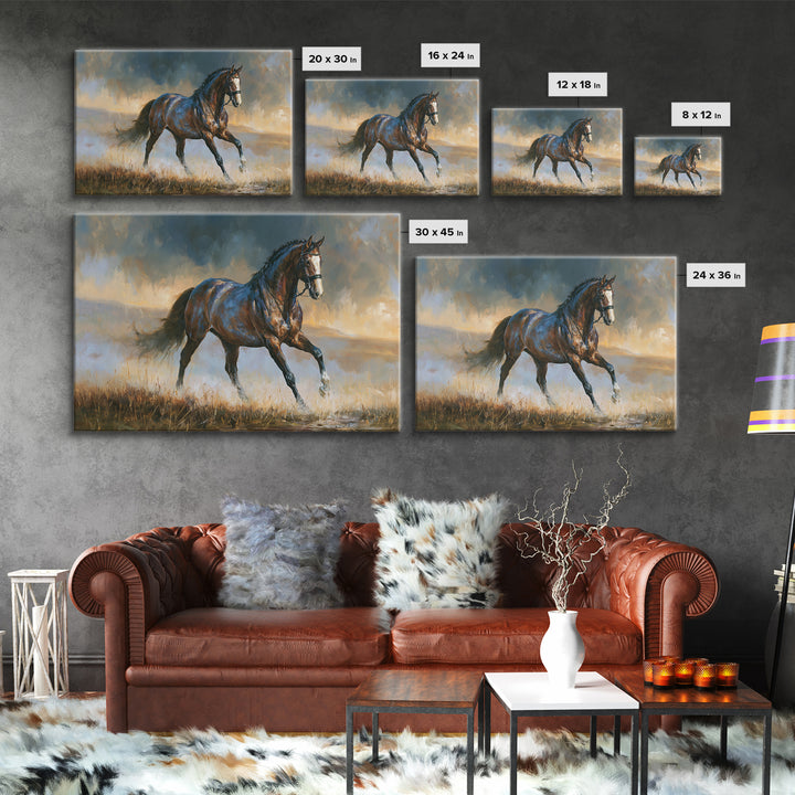 Dressage Horse in Refined Classical Pose Canvas Print, Equestrian Art, Living Room Decor, Equestrian, Farmhouse Wall Art, EQU-3x2-38