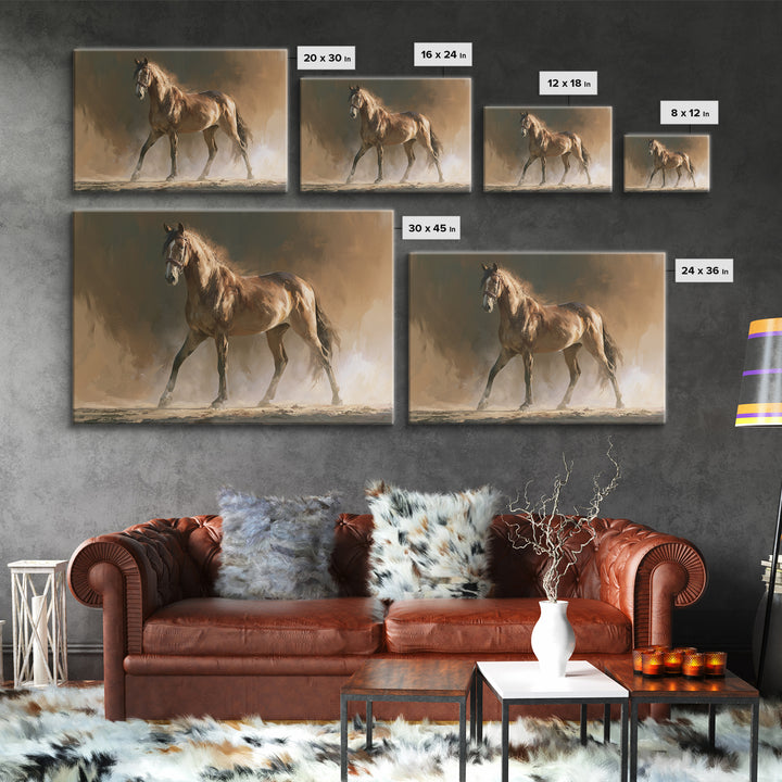 Dressage Horse in Refined Classical Pose Canvas Print, Equestrian Art, Living Room Decor, Equestrian, Farmhouse Wall Art, EQU-3x2-62