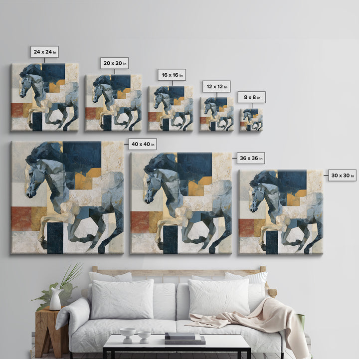 Expressionist Horse in Motion with Wild Mane Canvas Print, Expressionist Art, Modern Art, Living Room Decor, Expression, EXP-1x1-10