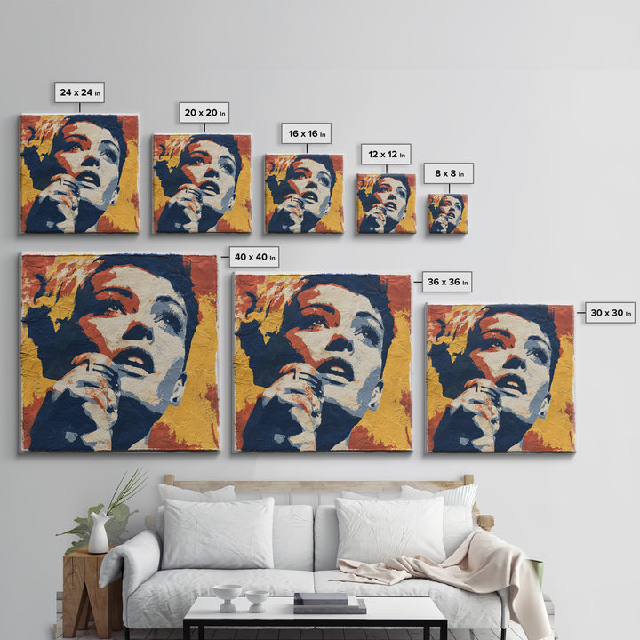 Portrait of a Singer Framed Canvas Print, Expressionist Art, Large Wall Art, Living Room Decor, Fine Art, Expression, EXP-1x1-44