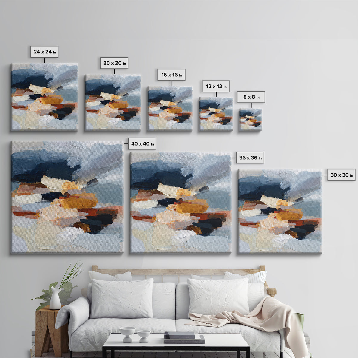 Stormy Landscape Painted Framed Canvas Print, Expressionist Art, Gallery Wall Art, Living Room Decor, Fine Art, Expression, EXP-1x1-51