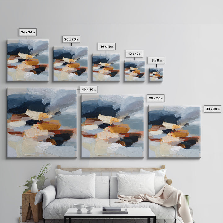 Stormy Landscape Painted Framed Canvas Print, Expressionist Art, Gallery Wall Art, Living Room Decor, Fine Art, Expression, EXP-1x1-51