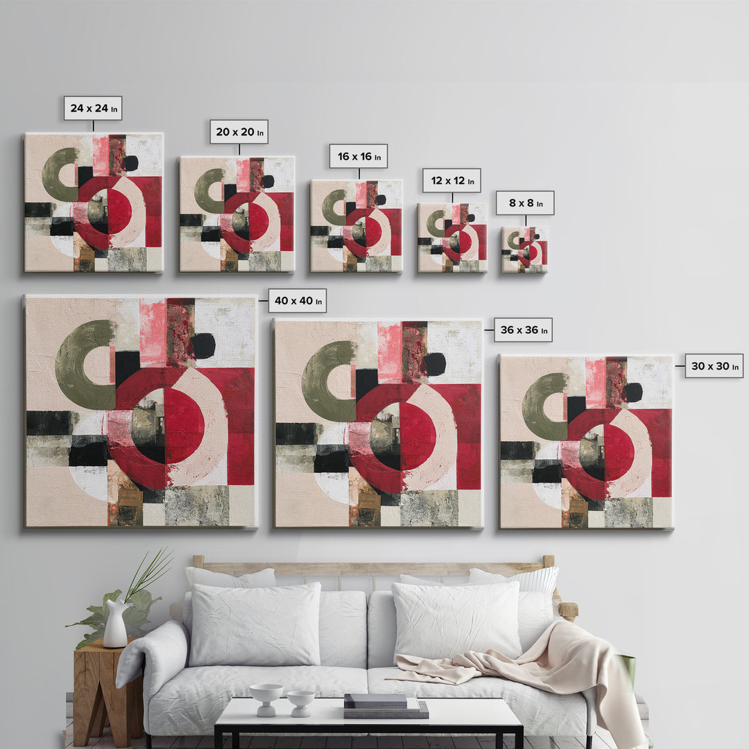 Red Room Interior Abstraction Without Realistic Furniture Canvas Print, Expressionist Art, Modern Decor, Living Room Decor, EXP-1x1-67